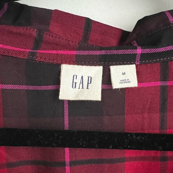 Gap - Size M - Plaid Faux Wrap Blouse - Picture 3 of 3